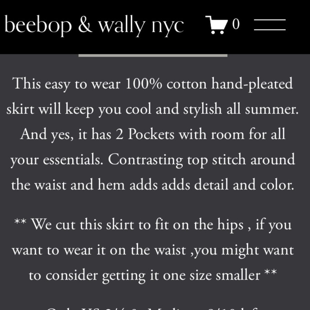 Beebop and Wally NYC Zoe Skirt Size XS/2/4 - Picture 8 of 8